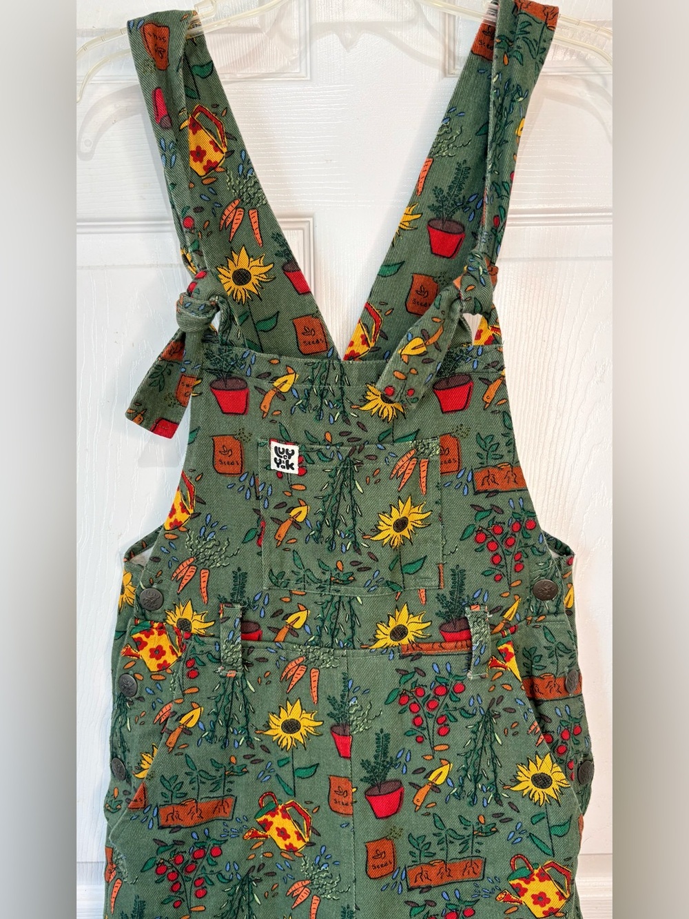 Lucy & Yak Dungarees Overalls Organic Cotton RARE Gardening Seeds Print Size 2 - Picture 2 of 8